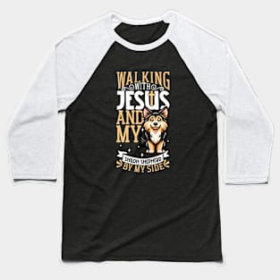 Jesus and dog - Shiloh Shepherd Baseball T-Shirt